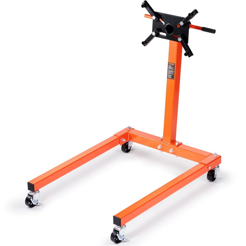 VEVOR Engine Stand, 1300 lbs (3/5 Ton) Rotating Engine Motor Stand with 360 Degree Adjustable Head, Cast Iron Motor Hoist Dolly, 4-Caster, 4 Adjustable Arms, for Vehicle Maintenance, Auto Repair - YDXZSFDJZJL4UDXZJV0