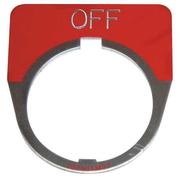 Placa de leyenda Eaton Cutler-Hammer, Media Luna, Apagado, Rojo - 10250TM24