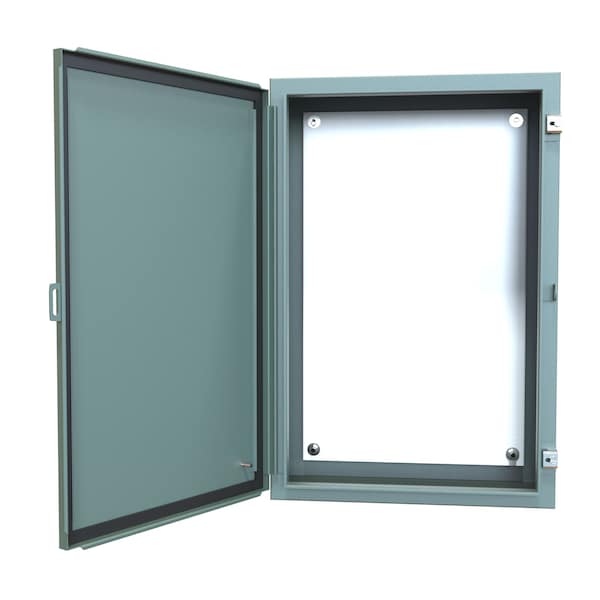 Hammond Steel Electrical Enclosures, 30 in H, 8 in D, 20 in W, NEMA 12, Hinged - 1418F8