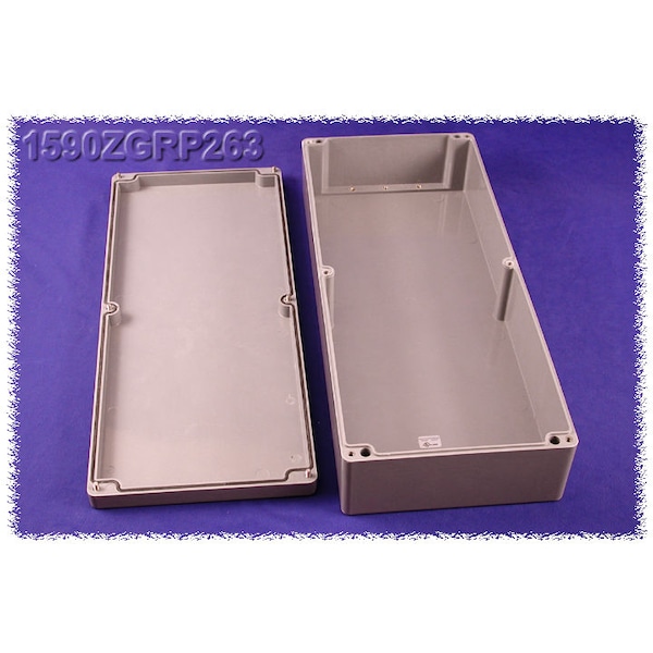 Hammond Glass Reinforced Polyester Electrical Enclosures, 23.62 in H, 4.72 in D, 9.84 in W, Screw On - 1590ZGRP263