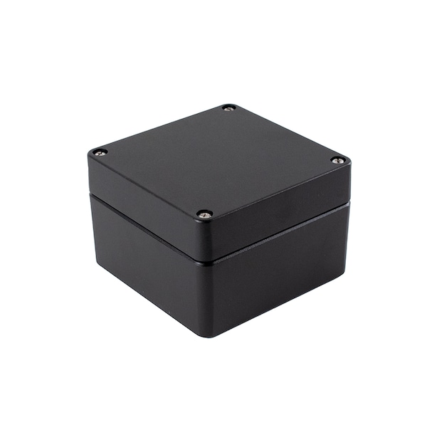 Hammond Aluminum Electrical Enclosures, 5.51 in H, 3.54 in D, 5.51 in W, Screw On - 1590Z090BK