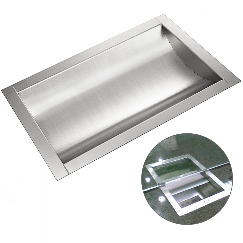 VEVOR 304 Stainless Steel Drop-In Deal Tray 14" Deep x 10" Wide x 2" High Brushed Finish for Cash register window - QRSTP14X10X2YC001V0