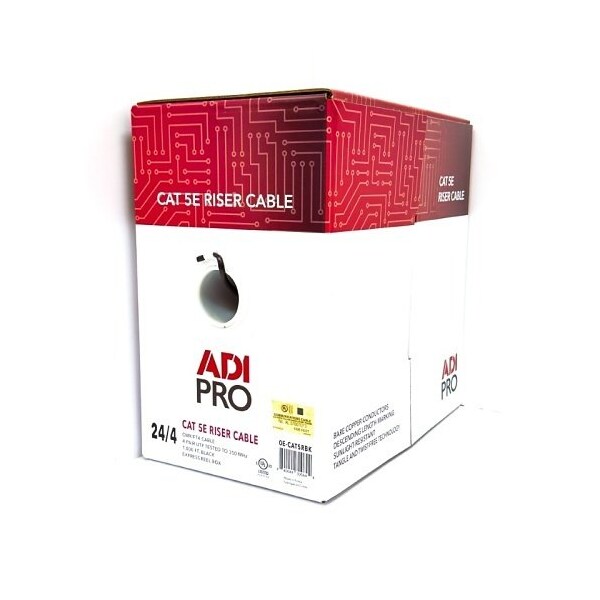 Adipro 24/4 C5E CMR/FT4 BLACK 1M BOX UL/ETL 100% COPPER - 0E-CAT5RBK