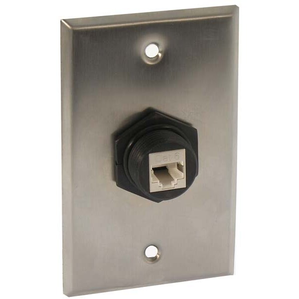 Bestlink Netware Single Gang Stainless Steel Wallplate with Water Seal- 1-Port - 101840