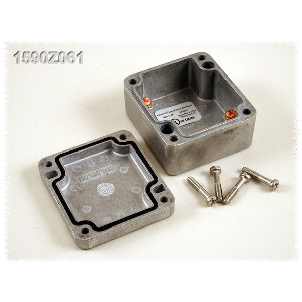 Hammond Aluminum Electrical Enclosures, 2.51 in H, 1.39 in D, 2.29 in W, NEMA 4, 4X, 6, 6P, 12, 13 - 1590Z061