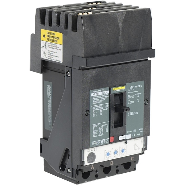 Square D Molded Case Circuit Breaker, HRA Series, 150A, 3 Pole, 600V AC, 200kA at 240V AC - HRA36150U31X