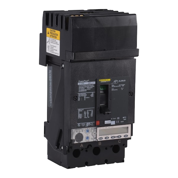Schneider Electric Molded Case Circuit Breaker, JJA Series, 250A, 3 Pole, 600V AC, 100kA at 240V AC - JJA36250U43X