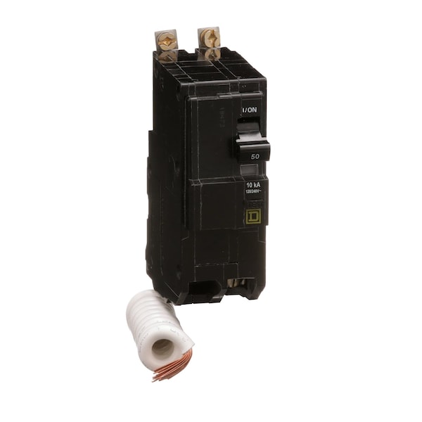 Square D Mini circuit breaker, QO, 50A, 2 pole, 120/240VAC, 10kA, bolt on, 30mA grd fault B, ring - QOB250EPD5238