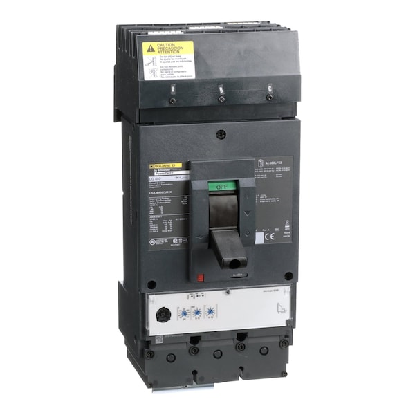 Square D Molded Case Circuit Breaker, LGA Series, 400A, 3 Pole, 600V AC, 65kA at 240V AC - LGA36400CU33X