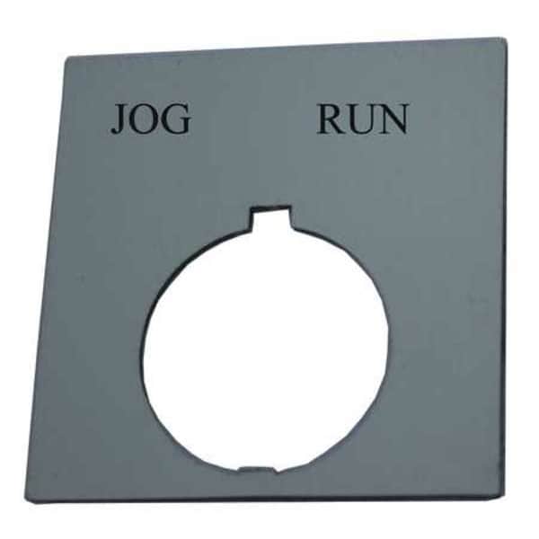 Placa de leyenda Eaton, Cuadrada, Jog-Run, Negra - HT8SP41