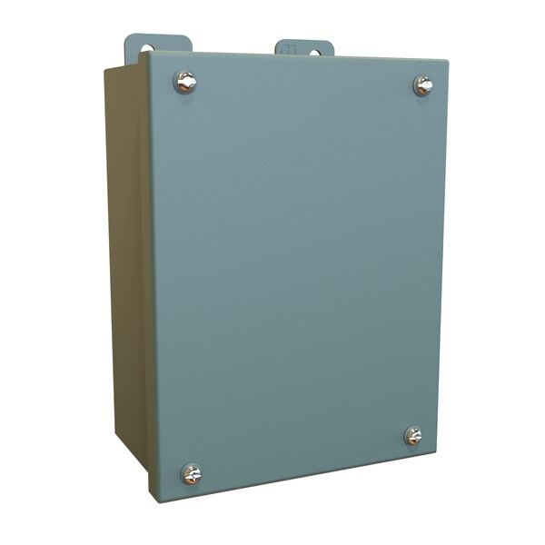 Hammond Steel Electrical Enclosures, 8 in H, 3-1/2 in D, 6 in W, NEMA 12, Screw On - 1414SCG