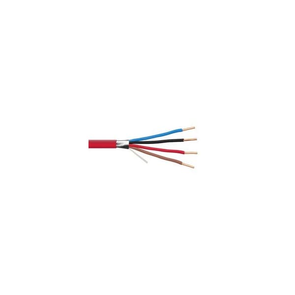 Swe-Tech 3C Shielded Plenum Fire Alarm / Security Cable, Red, 18/4 18 AWG 4 Conductor, Solid, FPLP, Spool, 1000ft - FWT11F5-54712NH