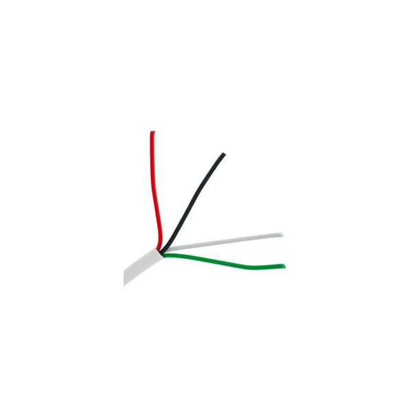 Cable de Seguridad/Alarma Swe-Tech 3C, Blanco, 18/4 18AWG 4 Conductor, Trenzado, CMR / Calificado para pared, Caja de extracción, 1000 pies - FWT10K5-04912SH