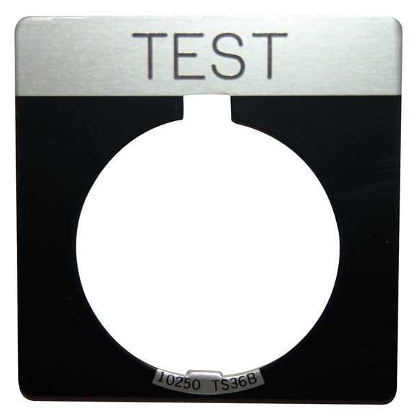 Placa legendaria de Eaton Cutler-Hammer, cuadrada, de prueba, negra - 10250TS83