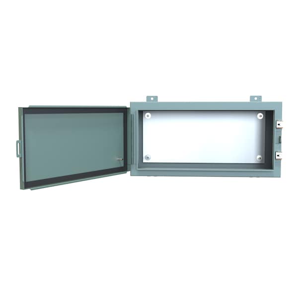 Hammond Steel Electrical Enclosures, 12 in H, 8 in D, 24 in W, NEMA 12, Hinged - 1418A8