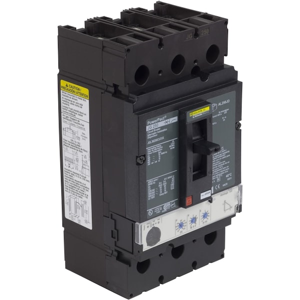 Square D Molded Case Circuit Breaker, JGL Series, 250A, 3 Pole, 600V AC, 65kA at 240V AC - JGL36250CU31X