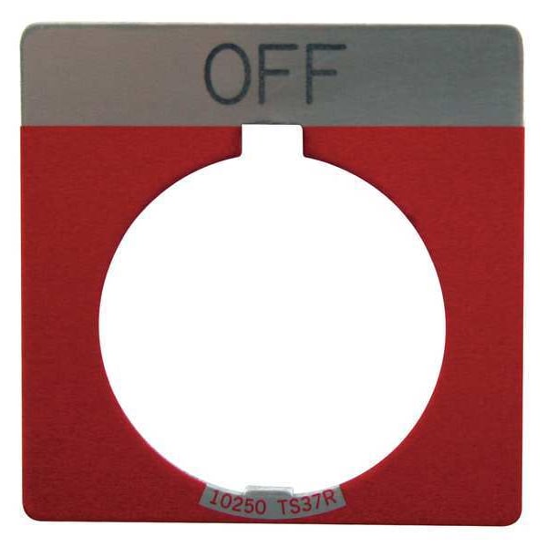 Placa de leyenda Eaton Cutler-Hammer, Cuadrada, Off, Roja - 10250TS24