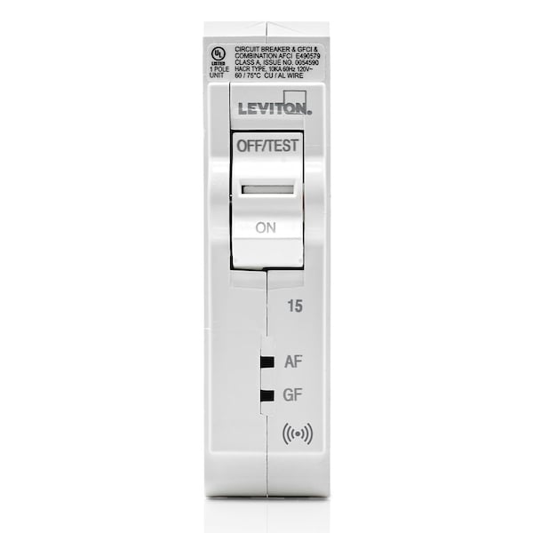 Leviton Combination Circuit Breaker, 15A, 1 Pole, 120V AC - LB115-DS