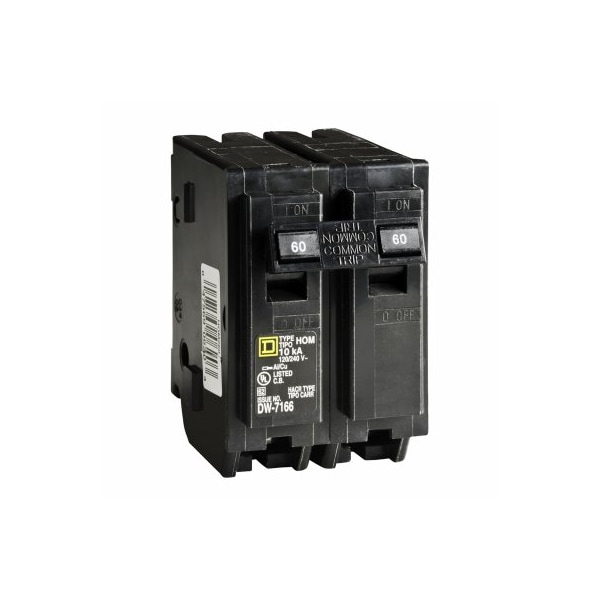 Square D Circuit Breaker, HOM Series, 60A, 2 Pole, 120/240V AC, 10kA - HOM260CP