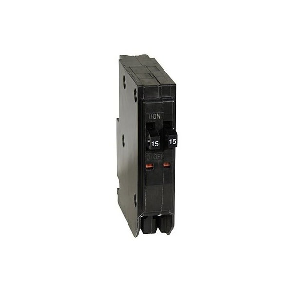 Square D Miniature Circuit Breaker, QO Series, 15/15A, 2x1 Pole, 120/240V AC, 10kA at 120/240V AC - QOT1515CP