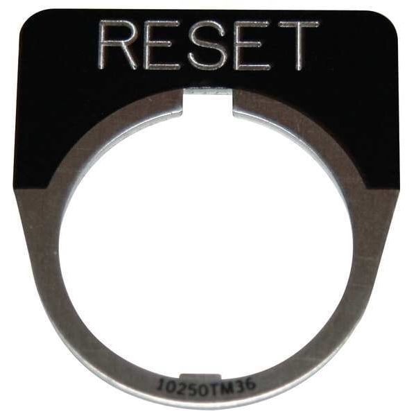 Placa de leyenda Eaton Cutler-Hammer, media redonda, reseteo, color negro - 10250TM29