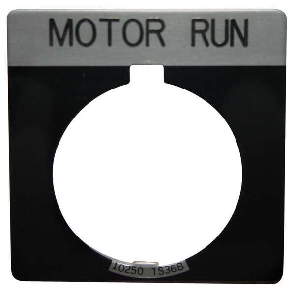 Placa de leyenda Eaton Cutler-Hammer, cuadrada, para motor, color negro - 10250TS81