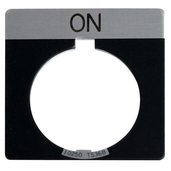 Placa Legendaria Eaton Cutler-Hammer, Cuadrada, Encendido, Negro - 10250TS25
