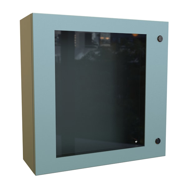 Hammond Steel Electrical Enclosures, 24 in H, 8 in D, 24 in W, NEMA 4, Hinged - EN4SD24248WGY
