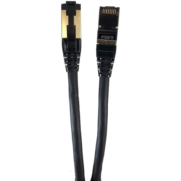 Hi-Tec 25 ft. CAT 8 SFTP Double Shielded RJ45 Snagless Ethernet Cable, Black - HI2611714