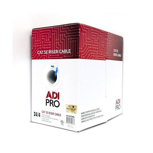 Adipro 24/4 C5E CMR/FT4 BLUE 1M BOX UL/ETL 100% COPPER - 0E-CAT5RBL