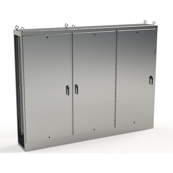 Saginaw Control & Engineering 304 Stainless Steel Electrical Enclosures, 90 in H, 18 in D, 118 in W, NEMA 3R, 4, 4X, 12, 13 - SCE-90XMR3D18SS