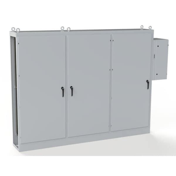 Saginaw Control & Engineering Carbon Steel Electrical Enclosures, 90 in H, 18 in D, 118 in W, NEMA 3R, 12, 13, Hinged - SCE-90XDR3D18G