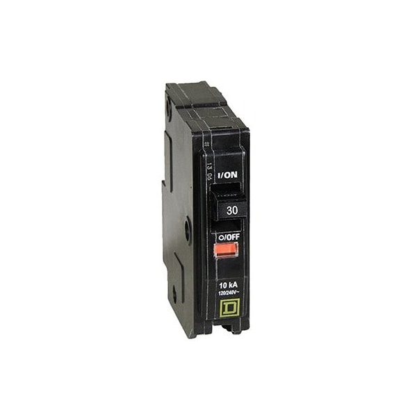 Square D Circuit Breaker, QO Series, 30A, 1 Pole, 120/240V AC, 10kA at 120/240V AC - QO130CP