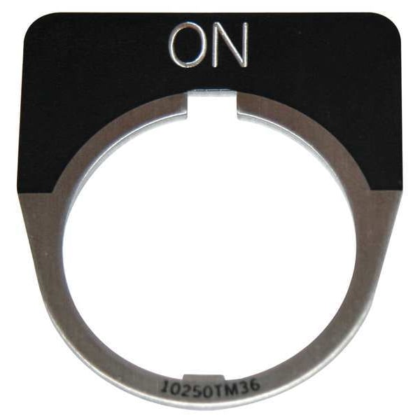 Placa de leyenda Eaton, medio redonda, en negro - 10250TM25