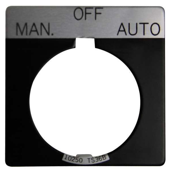 Placa de leyenda Eaton Cutler-Hammer, Manual Apagado Automático, Negro - 10250TS68