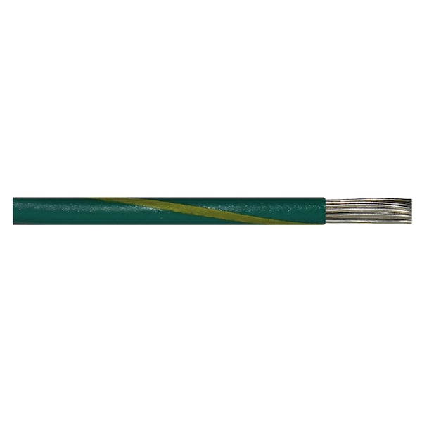Alpha Wire Hookup Wire, 12 AWG, Green With A Yellow Stripe - A6718-54
