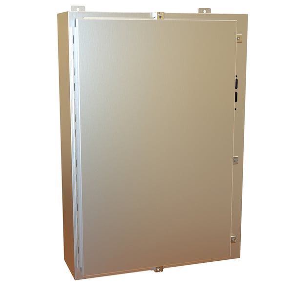 Hammond 304 Stainless Steel Electrical Enclosures, 36 in H, 8 in D, 25.38 in W, NEMA 4X, Hinged - 1447SN4SSF8