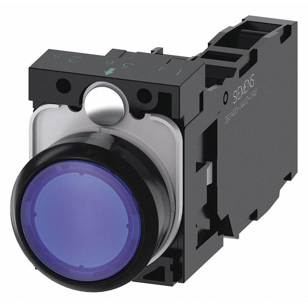 Botón de Emergencia Iluminado Siemens, Azul, 22mm, LED - 3SU1103-0AB50-1FA0