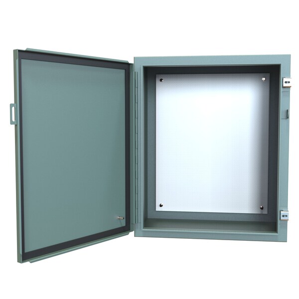 Hammond Steel Electrical Enclosures, 24 in H, 12 in D, 20 in W, NEMA 12, Hinged - 1418E12