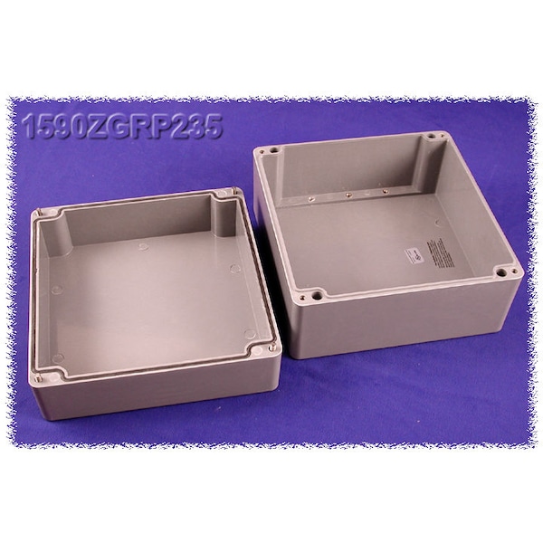 Hammond Glass Reinforced Polyester Electrical Enclosures, 10.04 in H, 6.32 in D, 9.87 in W, Screw On - 1590ZGRP235
