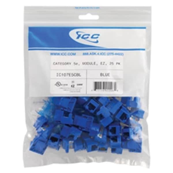 Icc ICC IC107E5CBL Cat 5e EZ Modular Connector; Blue - IC107E5CBL