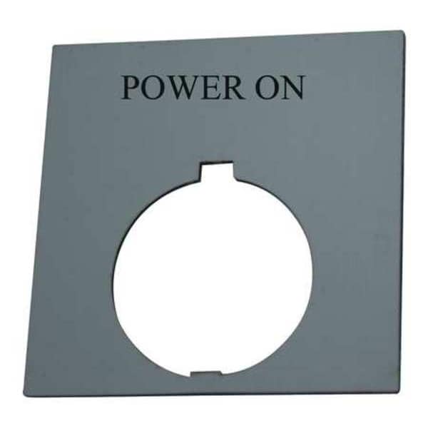 Placa de leyenda Eaton, cuadrada, encendido de energía, negro - HT8SP80