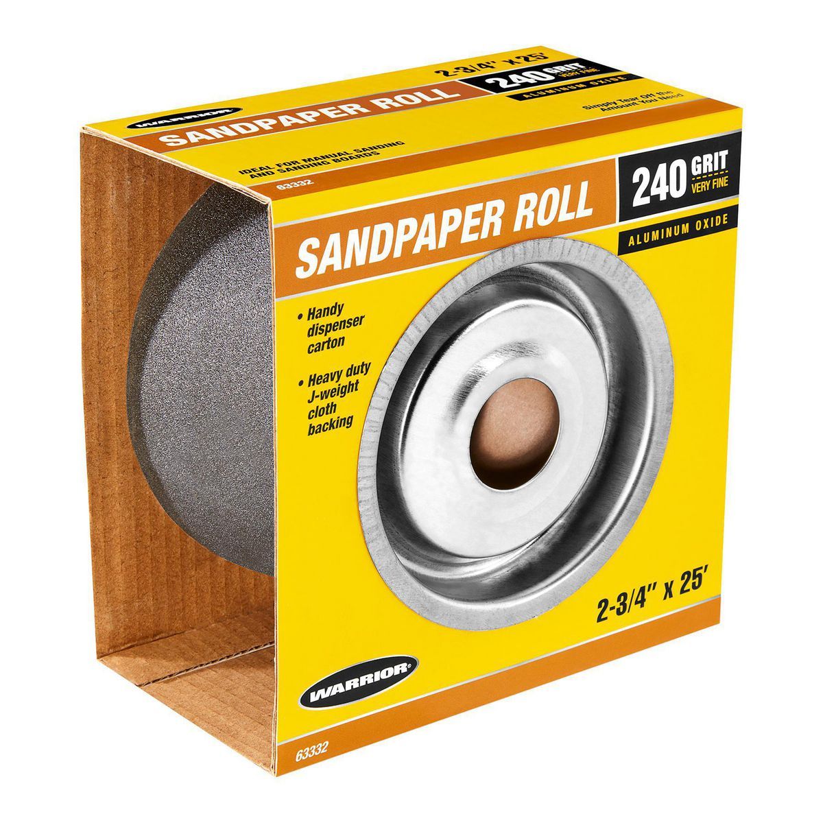 Papel de lija de grano 240 en rollo de 2-3/4 pulgadas x 25 pies - 63332