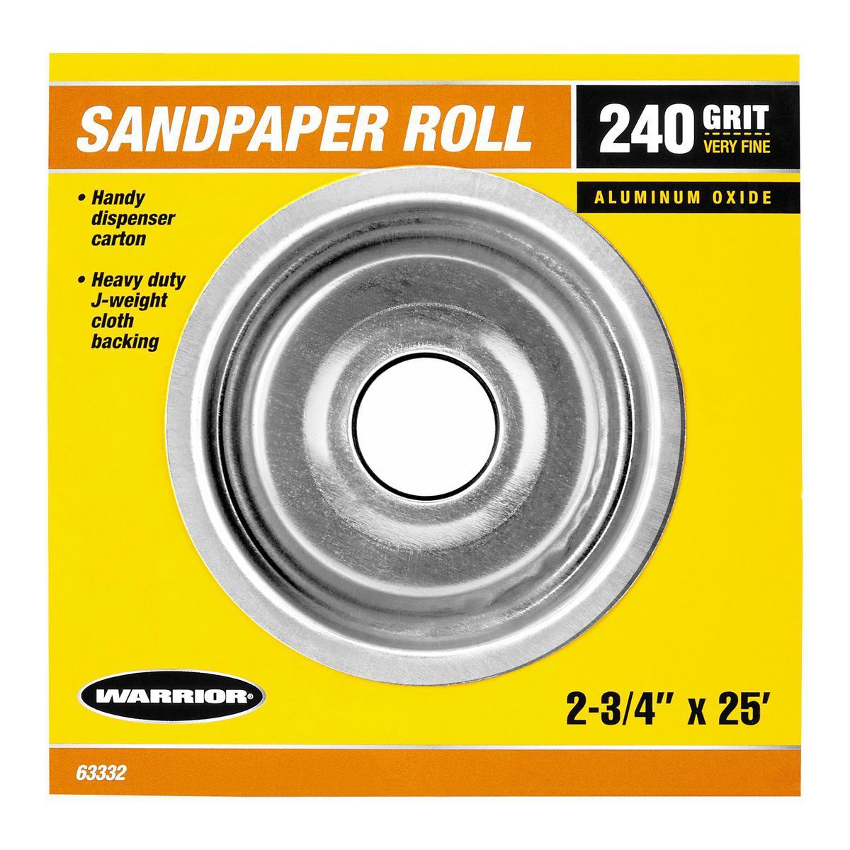 Papel de lija de grano 240 en rollo de 2-3/4 pulgadas x 25 pies - 63332