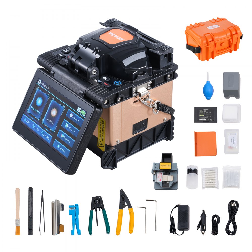 VEVOR Fiber Fusion Splicer 4 Motors Clad Alignment with 6s Splicing 13s Heating - GXRJJTJLSBCD90N48V5