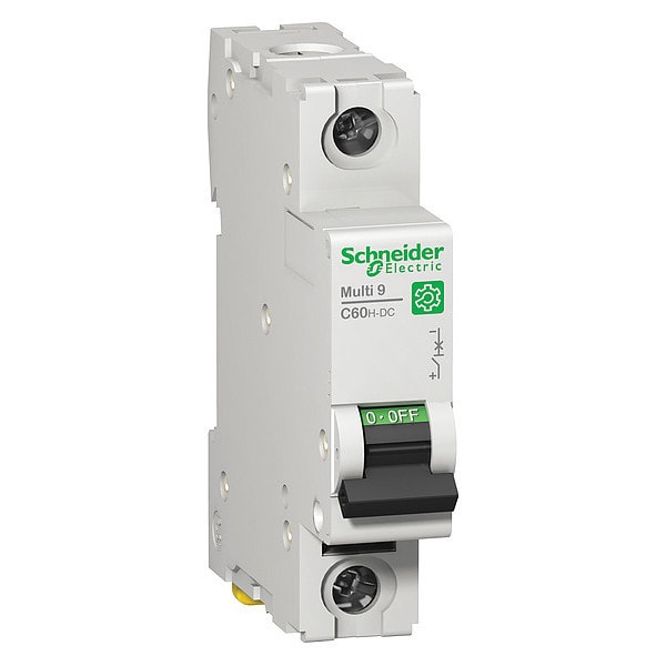 Schneider Electric Miniature Circuit Breaker, C60H-DC Series, 63A, 1 Pole, Not Rated, 5kA at 250V DC, D Curve - M9U31163