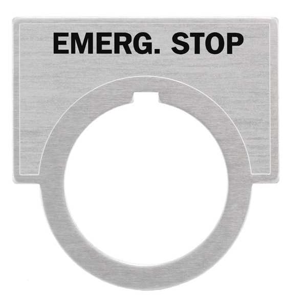 Placa de leyenda Siemens, Paro de Emergencia, Aluminio Cepillado - 52NL16