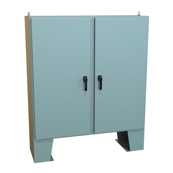 Hammond Steel Electrical Enclosures, 60 in H, 18 in D, 60 in W, NEMA 4, Hinged - HN4FM606018