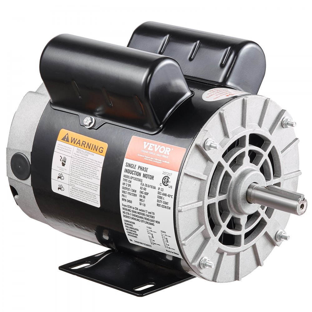 2HP SPL Air Compressor Motor 115/230V 20/10A 3450RPM 56 Frame CW/CCW Rotation - ODPKYJDJ2HP5IAB9QV7
