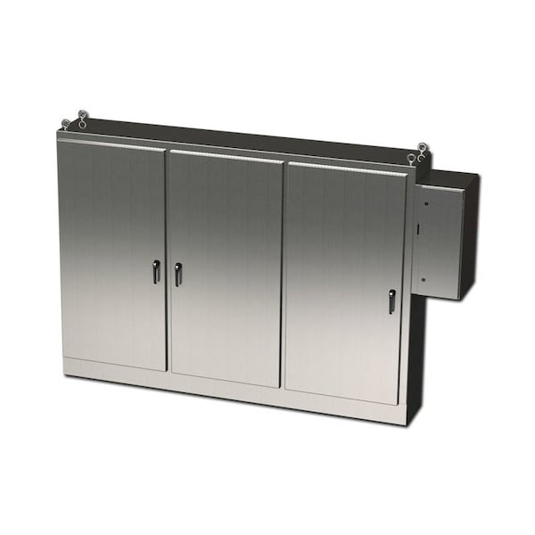 Saginaw Control & Engineering 304 Stainless Steel Electrical Enclosures, 84 in H, 18 in D, 117-1/2 in W, NEMA 3R, 4, 4X, 12, 13 - SCE-84XD3EW18SS